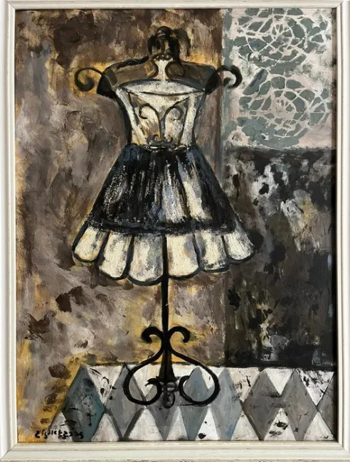 " בובת דיגום " | אקריליק טכניקה מעורבת. 70/50 נמסר לפרופסור רחל גרוסמן.